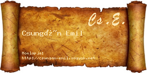 Csungán Emil névjegykártya